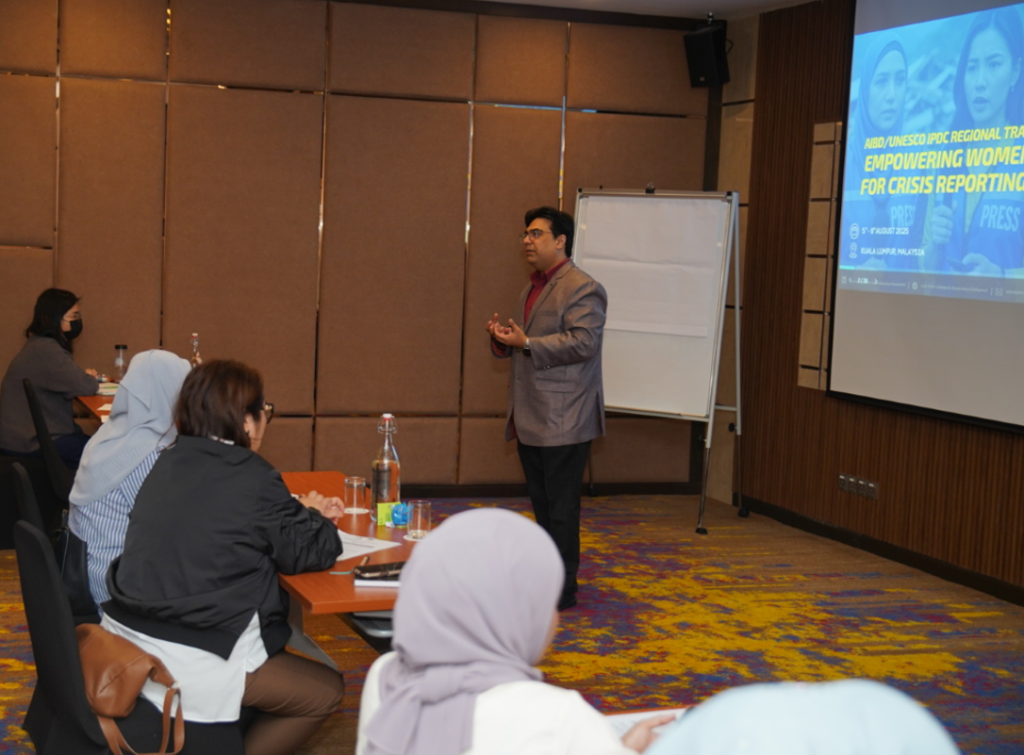 Nabeel Tirmazi opening speech at AIBD Unesco Training workshop on empowering female journalists on crisis communication